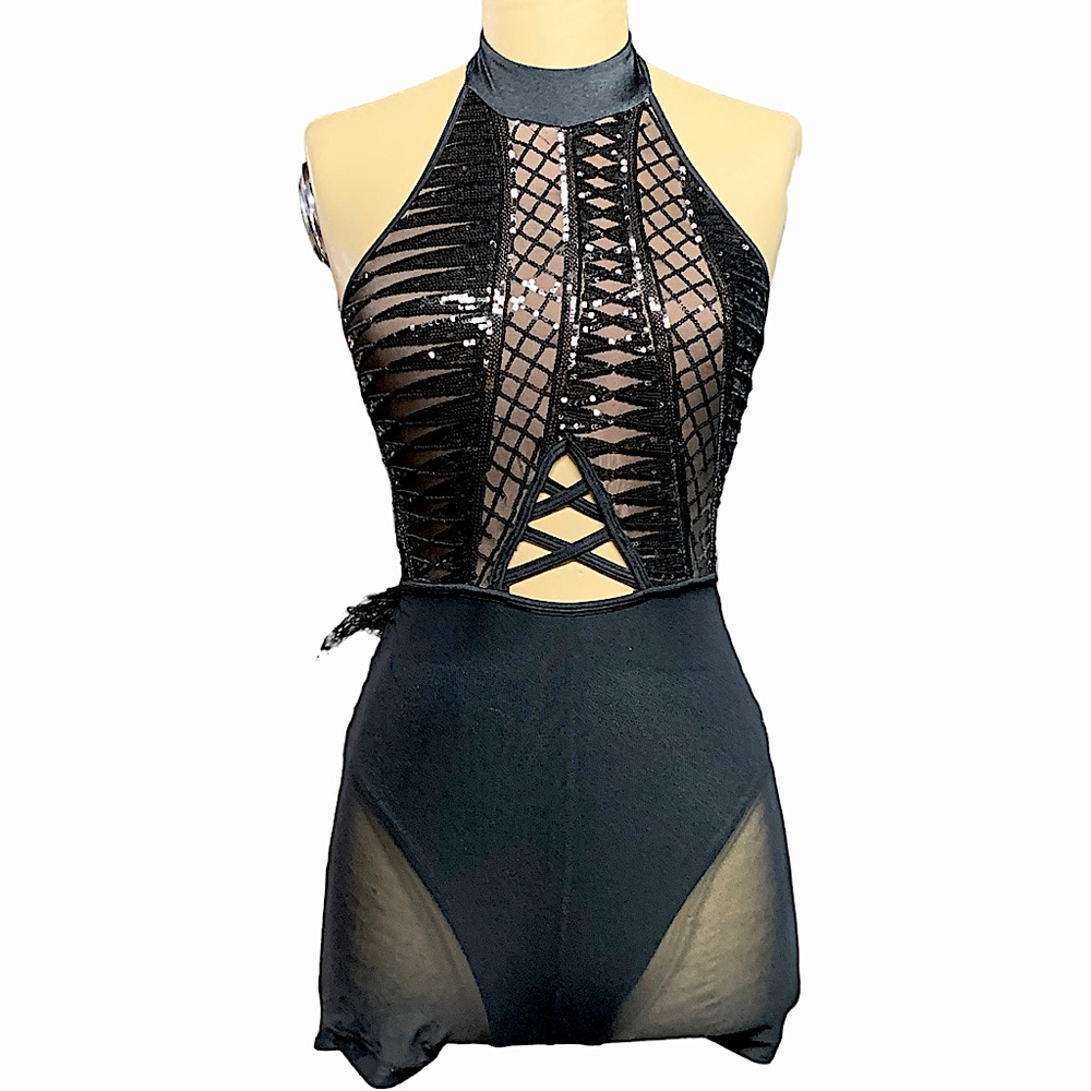 Glamorous Sequence Embellish Mesh Shorts/Top - image 1